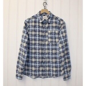 BDG Blue Plaid Corduroy Button Up‎ Shirt Overshirt Shacket Size Medium